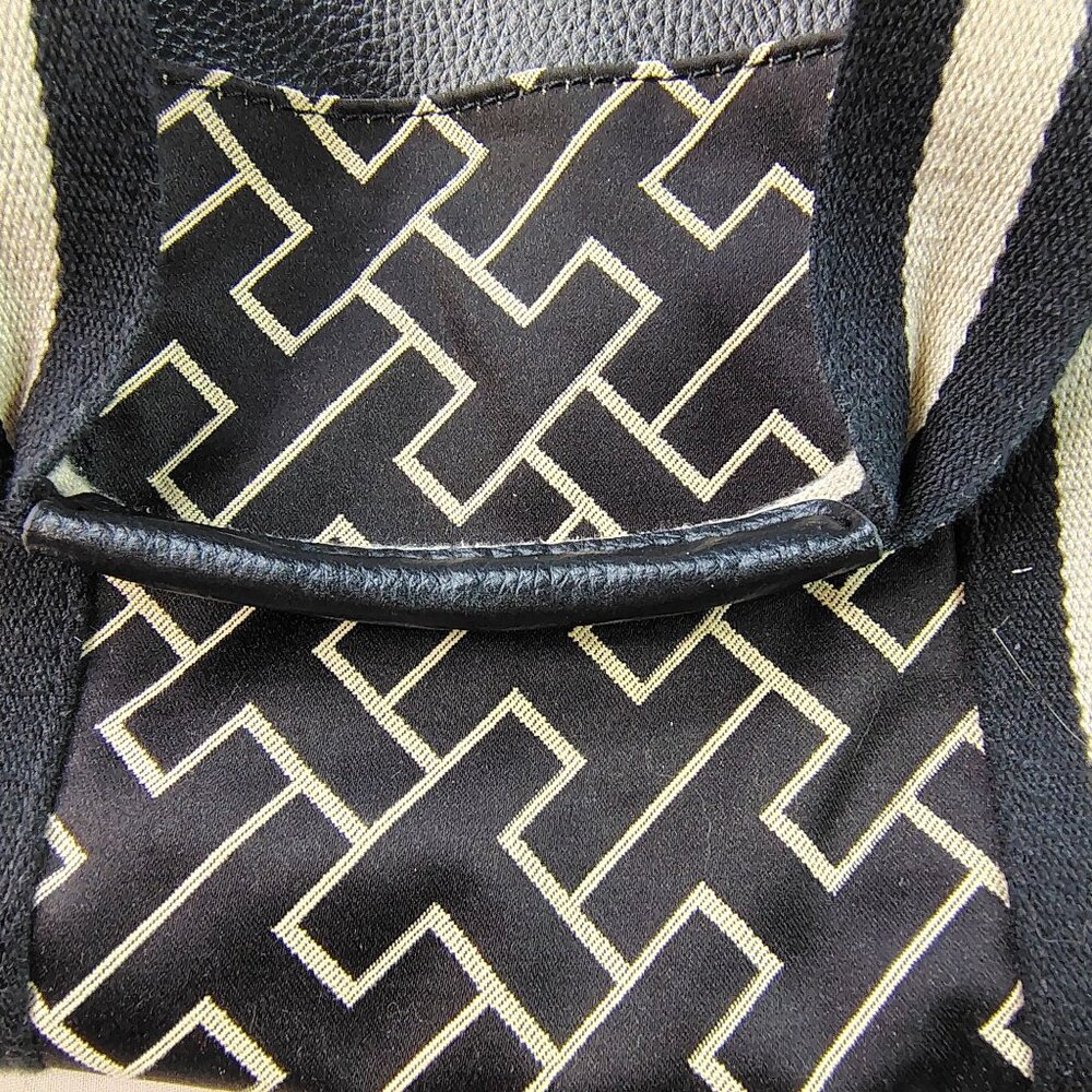 Tommy Hilfiger Y2K Black Logo Tote Bag Canvas Faux Leather American Classics - Picture 13 of 16